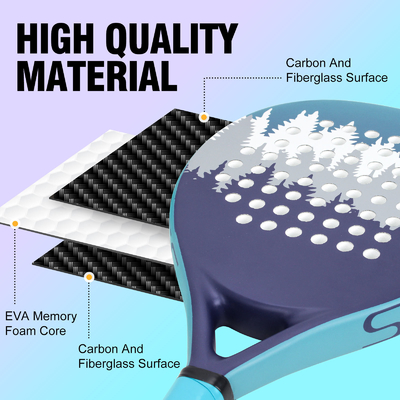 26cm tamanho facial WOOWAVE Fibra de Carbono Custom EVA Memória Core Praia Padel Raquete de tênis
