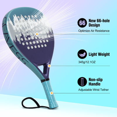 26cm tamanho facial WOOWAVE Fibra de Carbono Custom EVA Memória Core Praia Padel Raquete de tênis