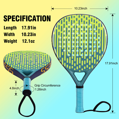 26cm tamanho facial WOOWAVE Fibra de Carbono Custom EVA Memória Core Praia Padel Raquete de tênis