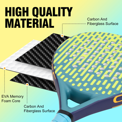 Logotipo OEM Fibra de Carbono Eva Core Padel Raquete de Tênis OEM Raquete de Pádel da WOOWAVE