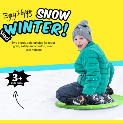 Sledas de esqui de neve para adolescentes com manilha de espuma XPE durável