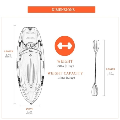 Sente-se em uma canoa de pesca com capacidade de carga de 60 kg e tecnologia avançada.