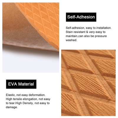 WOOWAVE 4 Pack Pads de Tração Antiderrapante EVA Antiderrapante Pads de espuma Deck Grip Mat com 3M Adesivo Marrom