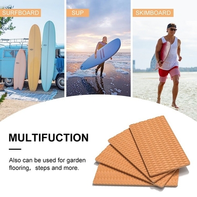 WOOWAVE 4 Pack Pads de Tração Antiderrapante EVA Antiderrapante Pads de espuma Deck Grip Mat com 3M Adesivo Marrom