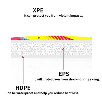 Sledas de neve simples coloridas para crianças com material XPE e corda incluídas