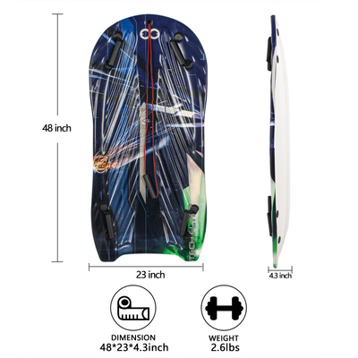 Snowboard para crianças com alça e corda Blue espuma de plástico trenó de neve para venda quente no inverno