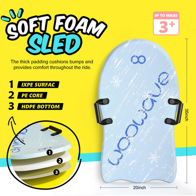 Esqui de neve personalizado Sleds de neve com freio e Semi-elíptica Snowboard Snow Scooter