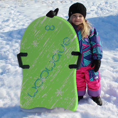 3&quot; Woowave Durável Verde Adultos Snow Ski Sled Melhor Espinhas de Neve para Crianças e Adultos 1&quot; Borda espessura
