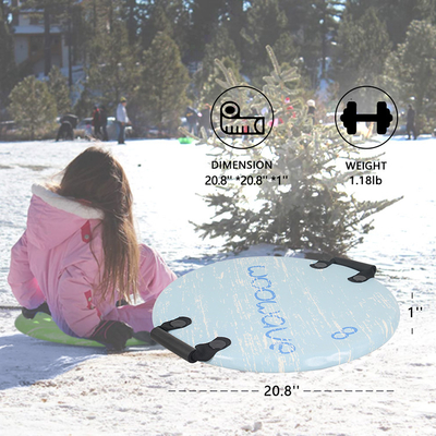 Green PE Foam Core Snowboard redondo de 21 polegadas para crianças em atividades ao ar livre no inverno