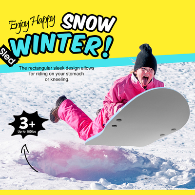 Sledas de neve de 36 polegadas para crianças Ski Kid Sledas de neve com duas alças Leve e núcleo PE