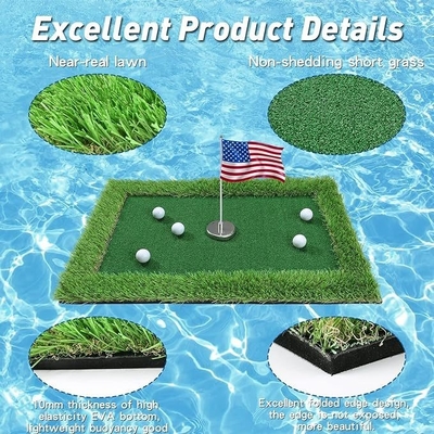 Grão de golfe flutuante personalizado para piscinas Impressão de transferência de calor e tapetes de colocação de logotipos OEM