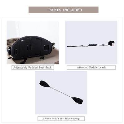 Max Paddlers 1 Woowave Rotomolded Boat Caiaque de pesca com remos Material de casco de LLDPE