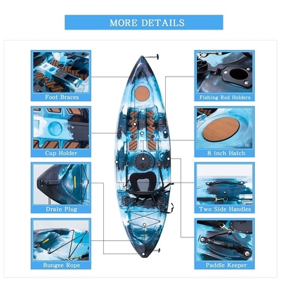 WOOWAVE Camuflagem de uma pessoa Kayak de plástico para remo e turismo comprimento m 2,1 m 3