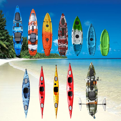 Sente-se em caiaque de plástico para pesca no mar Não inflável 270*78*40cm Fácil de transportar