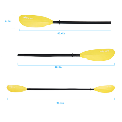 Woowave Personalizar 3 peças de alumínio inflável ajustável Sup Paddle para Kayak Paddles