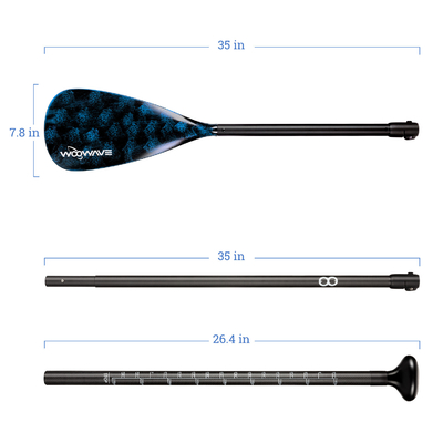 Sup Paddles 3 peças Paddles ajustáveis de fibra de carbono para esportes aquáticos Lagos Rios