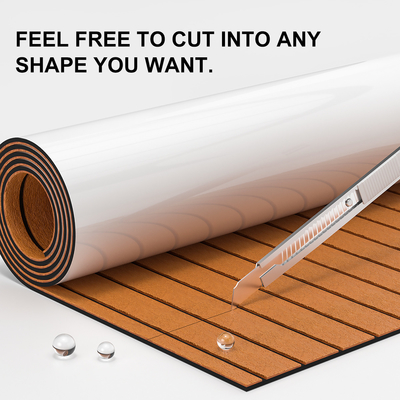 2400mm * 800mm Woowave Decking de barco moderno Design personalizado com adesivos 3M