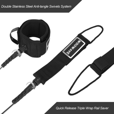 10' enrolada SUP Leash para WOOWAVE Stand up Paddle Board TPU Material Combo Set Oferecido