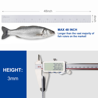 Lâmina de pesca de mão WOOWAVE EVA Ruler de peixe espuma rolante Adesivo de peixe Medindo para o oceano