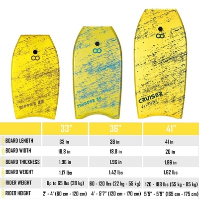 Tabuleiro de surf suave para entretenimento aquático Altura 2'-4' 60cm-120cm Aventura amarela