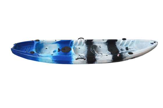 Woowave 2 pessoas Caiaque de pesca HDPE Sente-se no topo Caiaque Canoa 370*87*33cm Tamanho do pacote