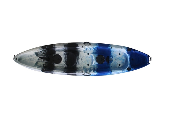 Woowave 2 pessoas Caiaque de pesca HDPE Sente-se no topo Caiaque Canoa 370*87*33cm Tamanho do pacote