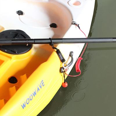 Logotipo de borracha Woowave Multicolor Caiaque de pesca Leash de remo com corda enrolada 61.42 polegadas