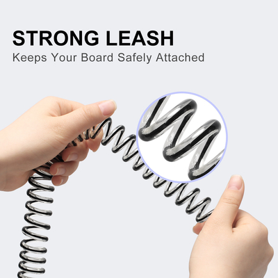 Polyurethane Coil surfboard Leash para 6'7'8'9'10'11' Longo Surfing e pulso aconchegante