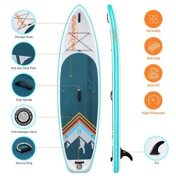 10'2' Woowave End Body Board for Lakes Rivers Leash de surf e acessórios de bomba incluídos