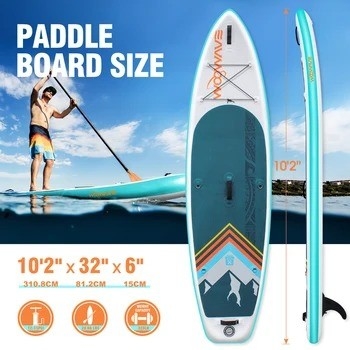 10'2' Woowave End Body Board for Lakes Rivers Leash de surf e acessórios de bomba incluídos