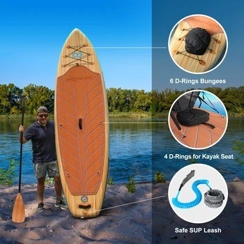 Leash de surf de cor personalizado Woowave ISUP Bodyboard 10'2 'para Lakes Rivers e Design