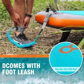 Leash de surf de cor personalizado Woowave ISUP Bodyboard 10'2 'para Lakes Rivers e Design