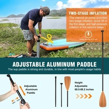 Leash de surf de cor personalizado Woowave ISUP Bodyboard 10'2 'para Lakes Rivers e Design