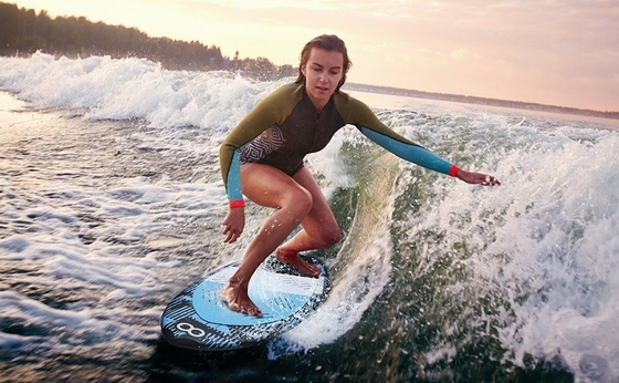 49' Wakesurf Board Vidro Stand Up Paddle Board Surfboard Azul Aplicável Pessoas Unisexo