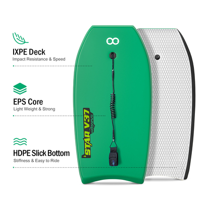 Bodyboard personalizado para surf Leve 1,71lbs Board e 2,24 polegadas de espessura