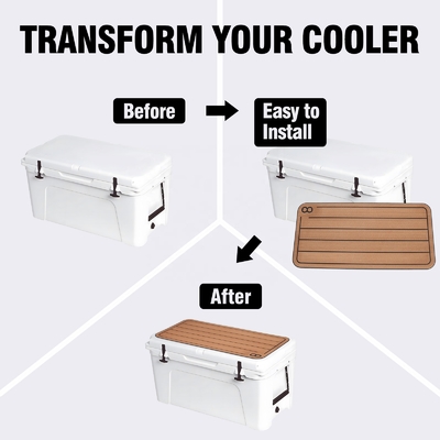 YETI Tundra 75 Cooler Pad Pads de espuma adesiva antiderrapante com estofado de borracha de teca de viagem