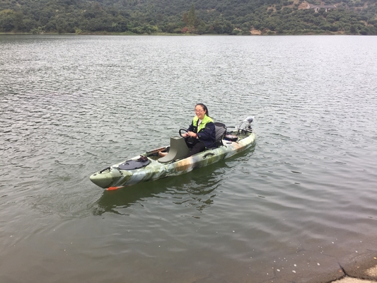 395*92*35cm Caiaque de pesca único Woowave Design com pedal drive e motor elétrico