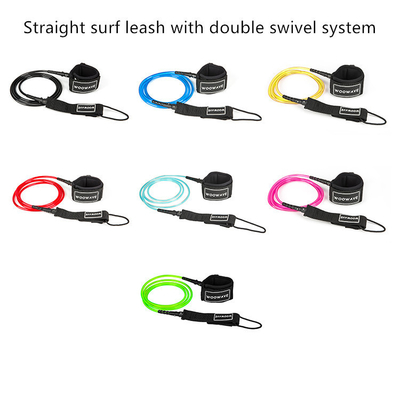 7mm 5ft-10ft Kiteboarding cor personalizada SUP Regular Essential Leash com logotipo de seda