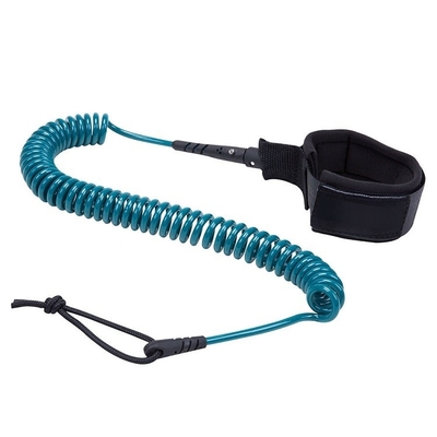 Leash de surfboard durável Leash de surf enrolado Leashes para surf Corda de perna Corda de joelho Preto