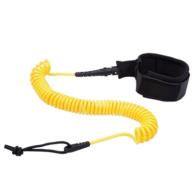 Leash de surfboard durável Leash de surf enrolado Leashes para surf Corda de perna Corda de joelho Preto