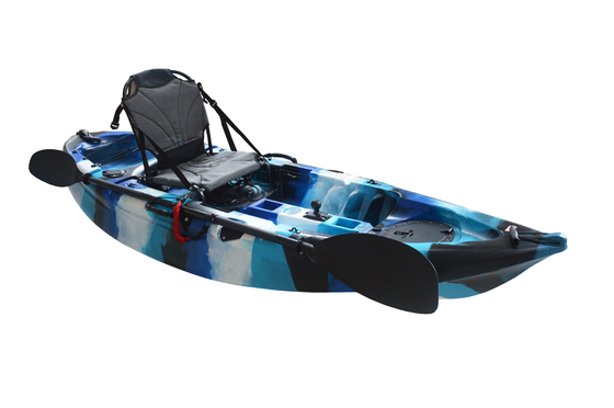 Descubra a beleza dos lagos e rios com o nosso camuflagem azul, um caiaque de 2,7 metros para uma pessoa.