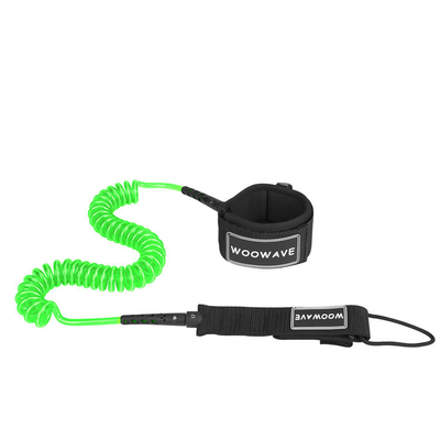 Polyurethane bobina surfboard Leash com pulseira almofada Woowave Custom SUP Leashes