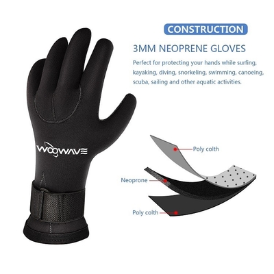 Neoprene personalizado impermeável 3MM Cinco dedos Desportos aquáticos Snorkeling Luvas de canoagem