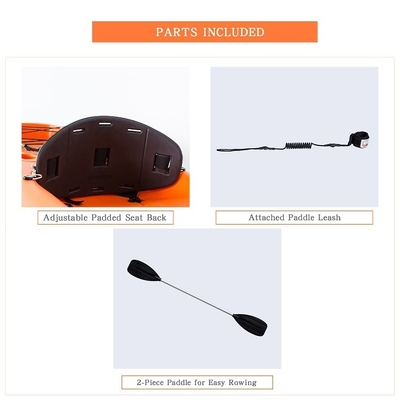 LLDPE/HDPE Material 2,2m Canoa de caiaque laranja para esportes aquáticos e diversão familiar