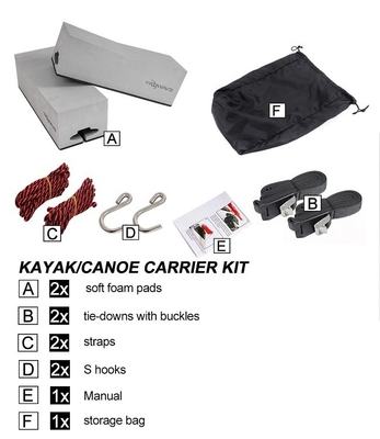 50 kgs Capacidade de carga Kit de tecto para caiaque/canoa