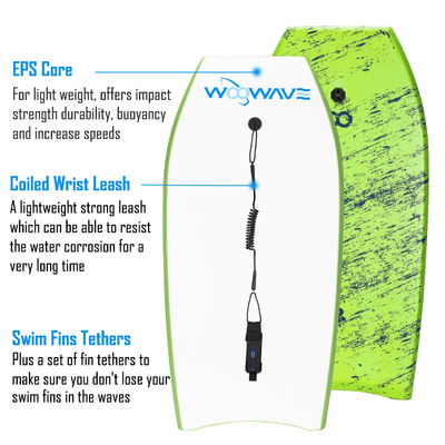 Tabela de surf de espuma de HDPE de 41 polegadas Tabela de bodyboard de EPS para crianças Pesa 1,62lbs