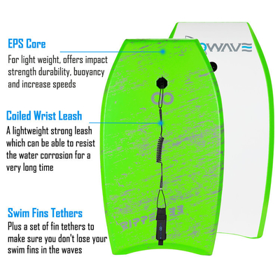 Começa a tua aventura de surf com a trela e a barbatana do tabuleiro de surf Green Woowave.