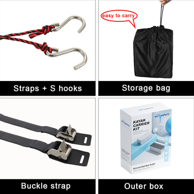 WOOWAVE Deluxe Soft Foam Block Canoe Carrier Kit para Lagos Rios Fácil de instalar