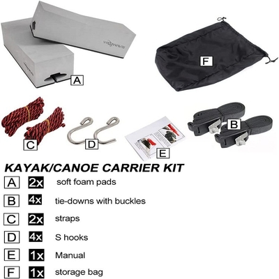 EVA espuma Roof Rack Pads para Lagos Rios WOOWAVE Deluxe Kayak Carrier Kit 12 polegadas