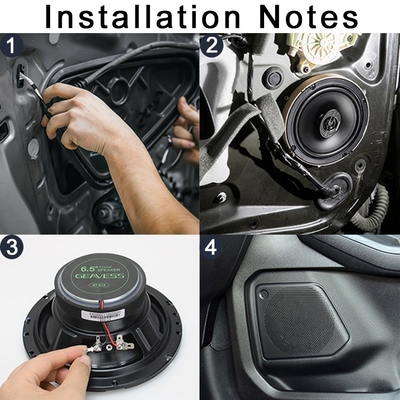 Conjunto de 2 alto-falantes coaxial de carro de gama completa com subwoofer de 6,5 polegadas e tweeter de 1500Hz